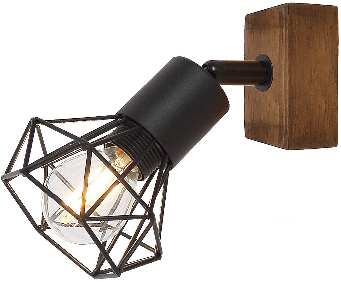 Rabalux Zeus wandlamp 1x40 W zwart-hout 3137