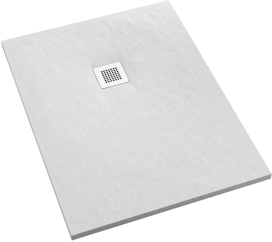 Schedpol Kalait White Stone rechthoekige douchebak + afdekrooster 120x100 cm wit 3.3125/B/ST-M2