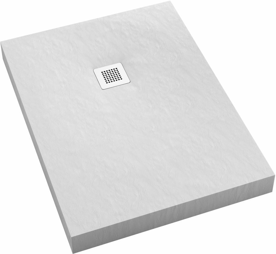 Schedpol New Horizons White Stone rechthoekige douchebak + afdekrooster 120x90 cm wit 3.3317/B/ST-M2