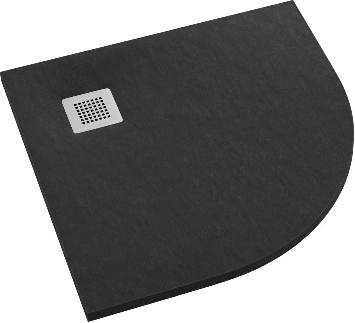 Schedpol Kalait Black Stone halfronde douchebak 90x90 cm zwart 3.3104/C/ST-M2