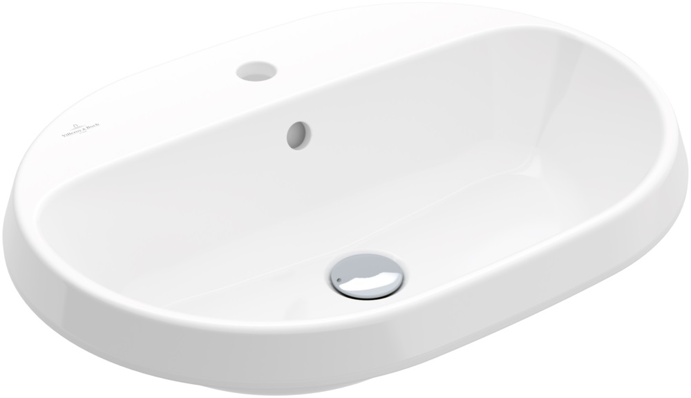 Villeroy & Boch Architectura wastafel 60x45 cm ovaal inbouw wit glans 5A666001