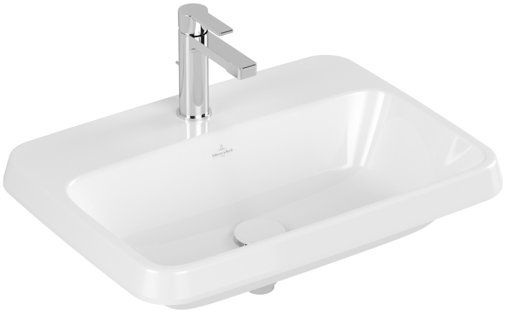 Villeroy & Boch Architectura wastafel 60x45 cm rechthoekig inbouw wit glans 5A676101