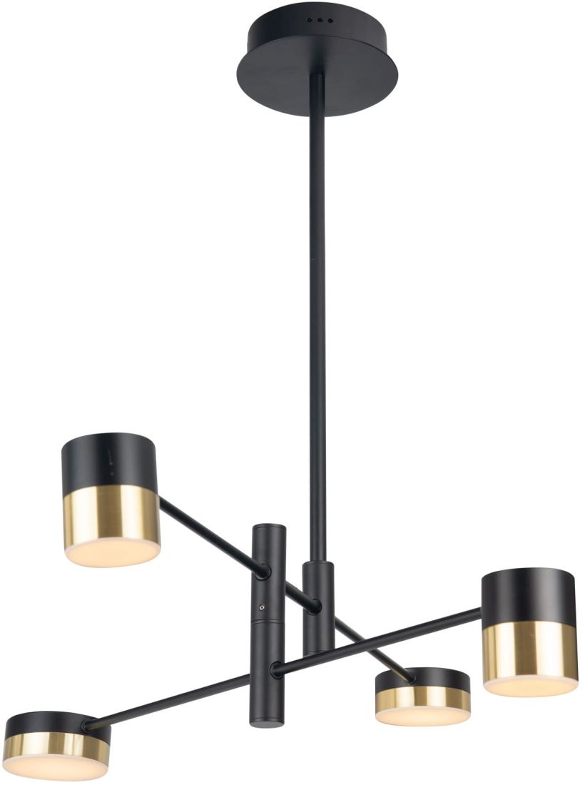 MaxLight Puma plafondlamp 4x7 W zwart-gouden P0404