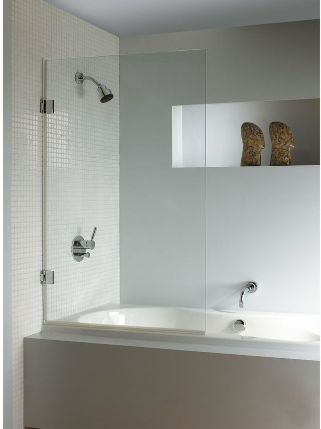 Riho Scandic badscherm 90 cm uit één stuk chroom glans/helder glas G001131120