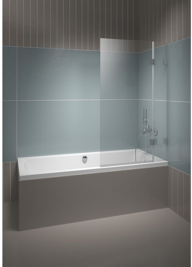 Riho Scandic badscherm 90 cm tweedelig chroom glans/helder glas G001146120