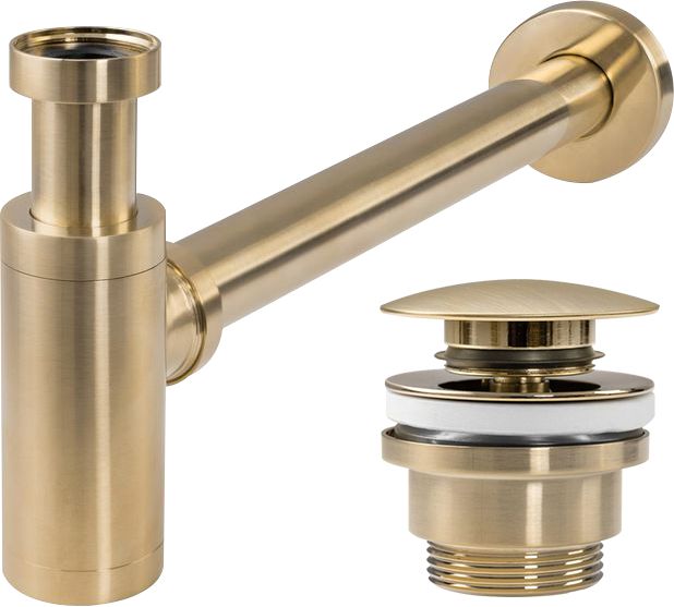 Rea sifon met stop flessengroen gouden REA-A8586