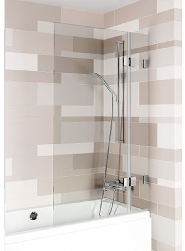 Riho Scandic badscherm 95 cm tweedelig chroom glans/helder glas G001156120
