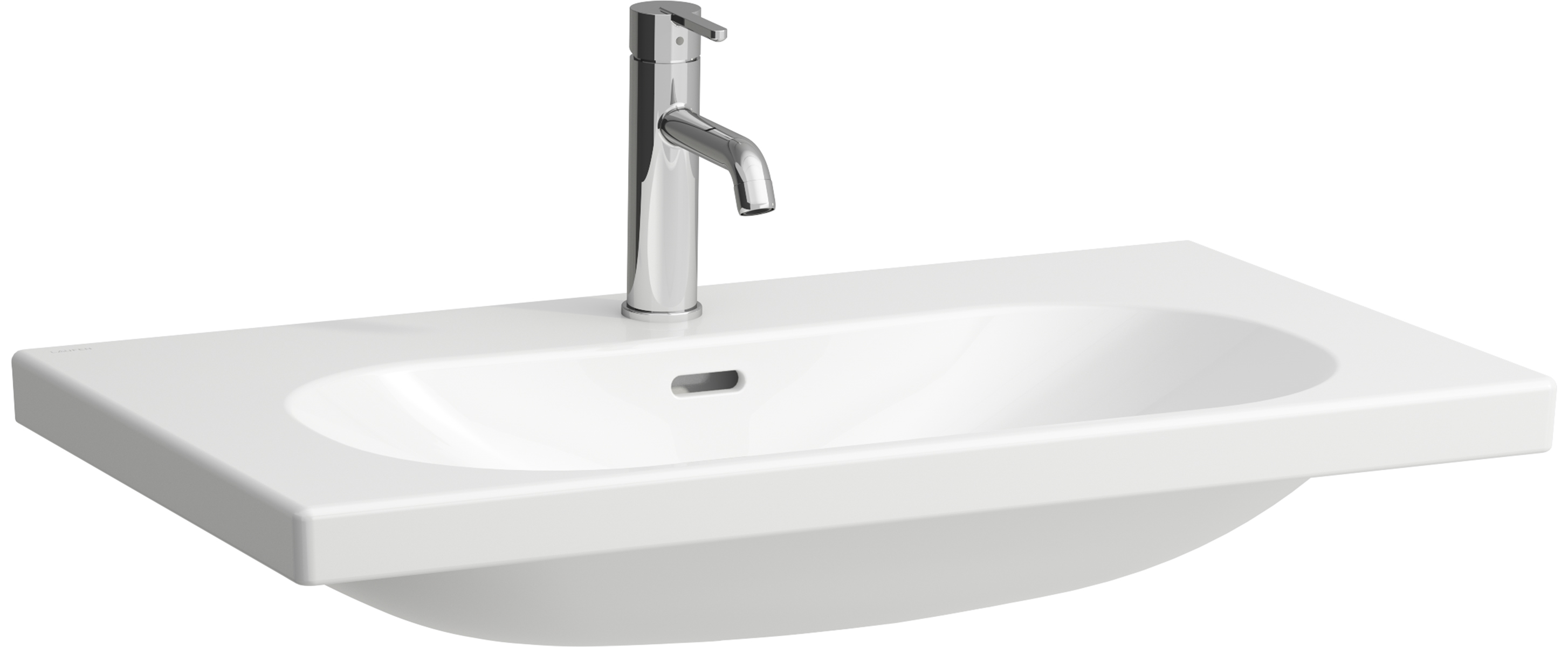Laufen Lua wastafel 80x46 cm rechthoekig meubel wit glans H8100870001041