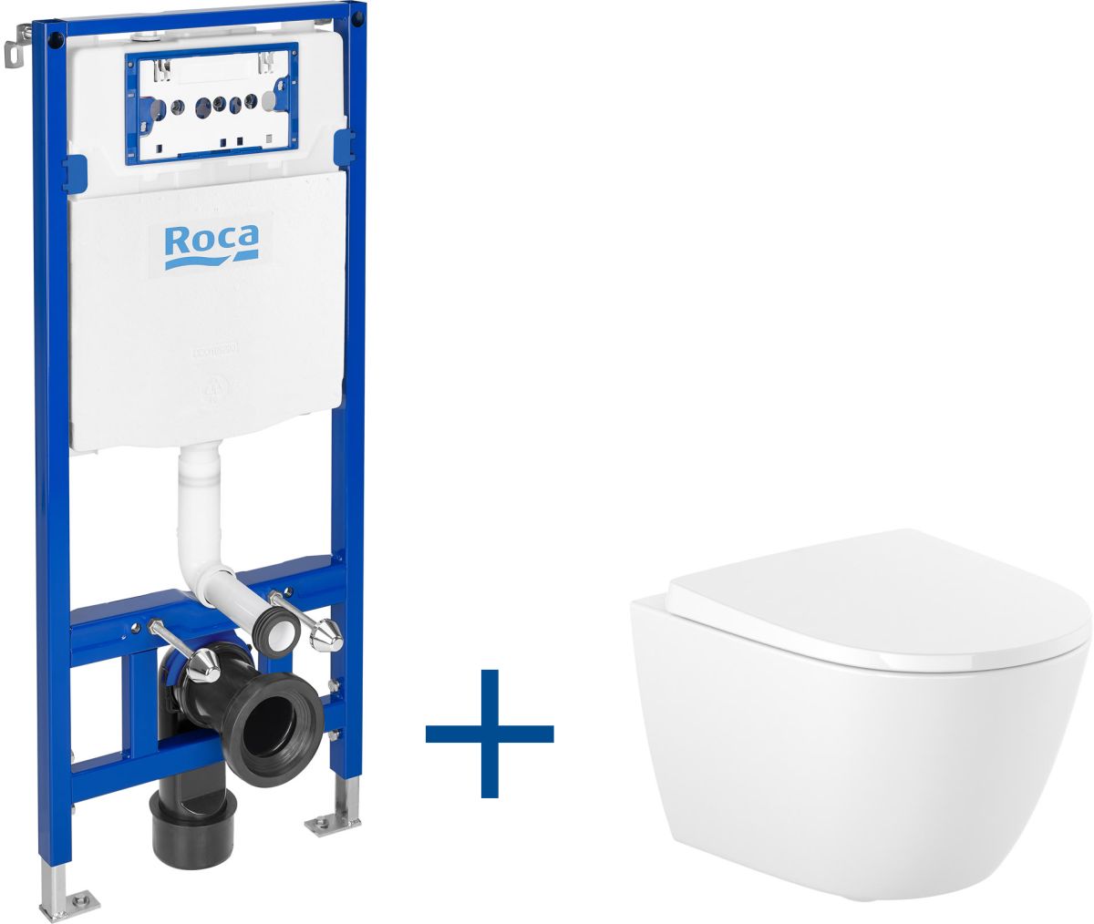 Roca Duplo One set toiletpot met toiletbril en frame A893106400