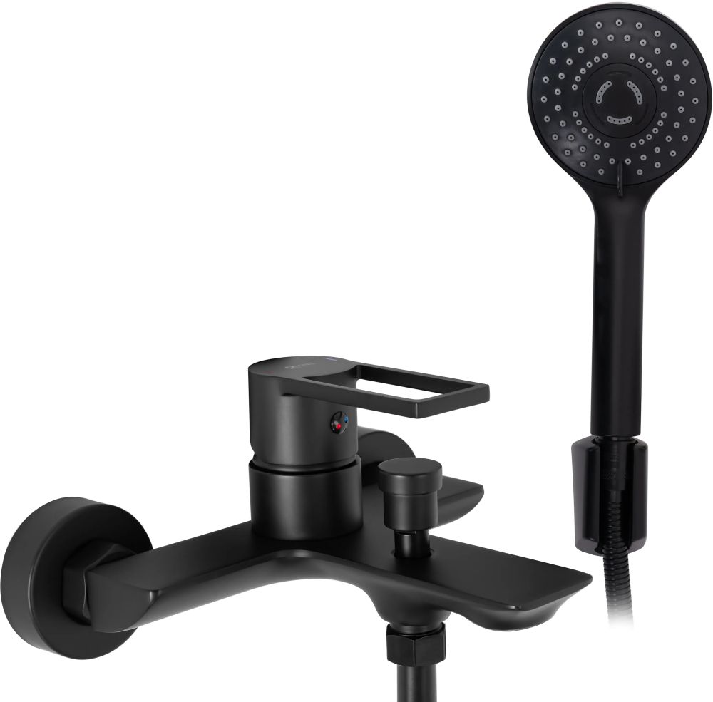 Rea Flip bad- en douchekraan wand zwart REA-B2003