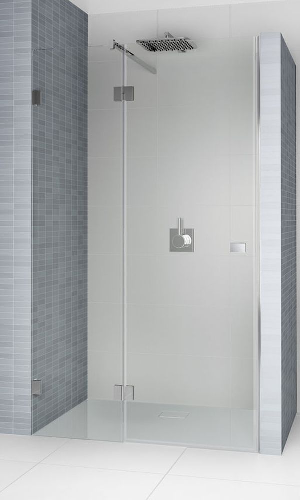 Riho Scandic douchedeur 120 cm kantelbaar zwart mat/helder glas G001025121