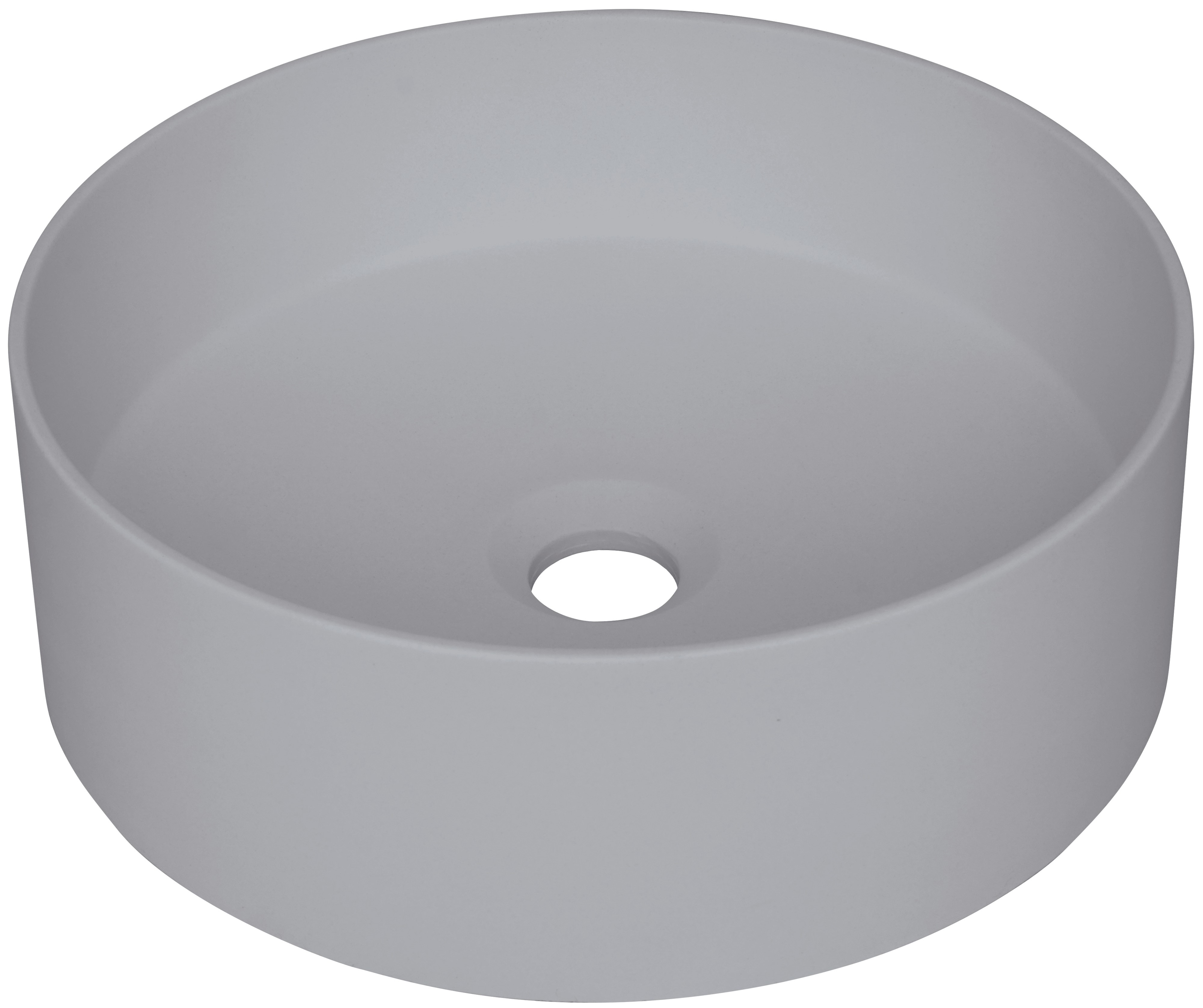 Deante Silia wastafel 36x36 cm rond opbouw grijs/steen mat CQS_SU4S