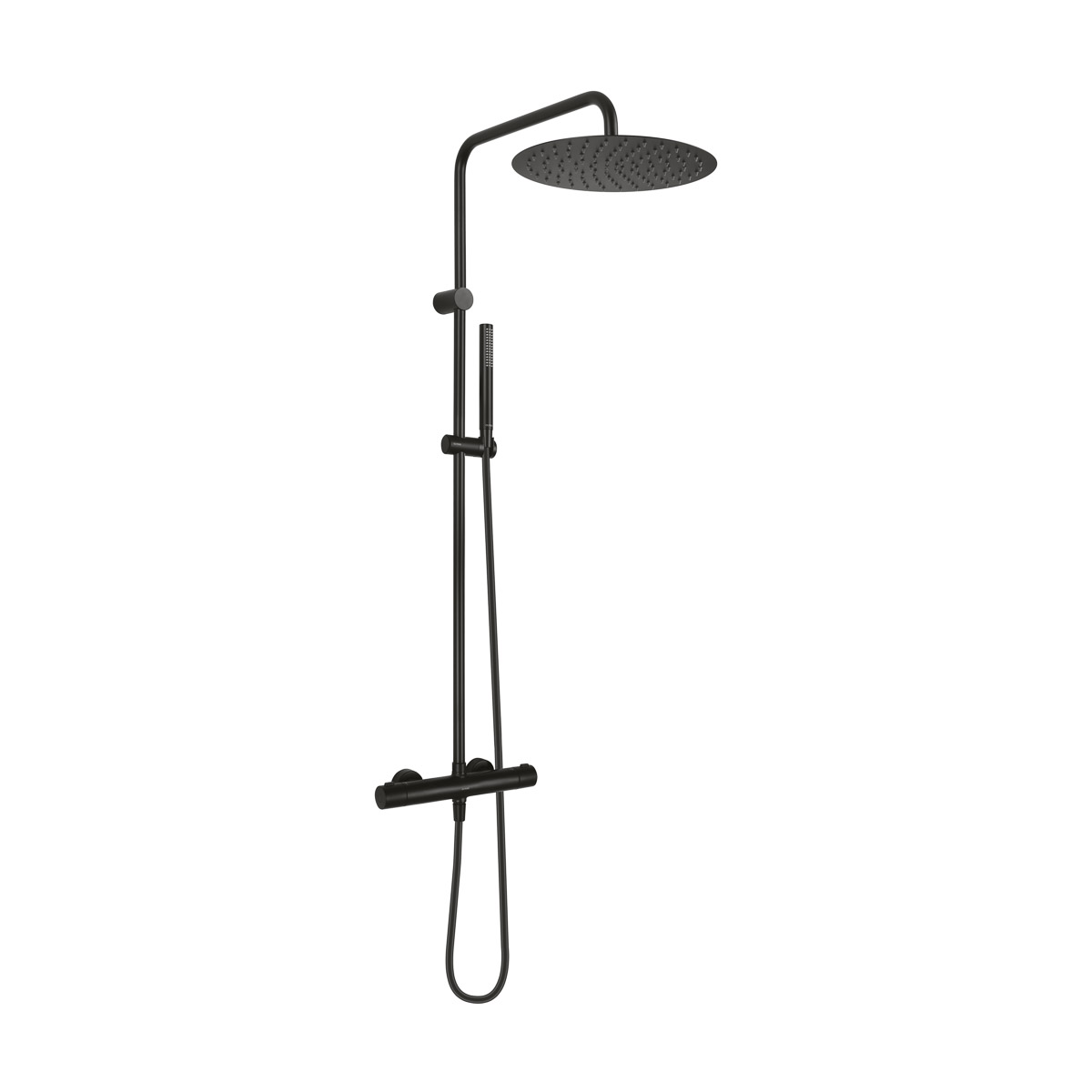 Oltens Boran doucheset wand met thermostaat met regendouche mat zwart 36502300