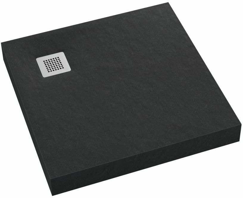 Schedpol New Horizons Black Stone vierkante douchebak 80x80 cm zwart 3.3300/C/ST-M2