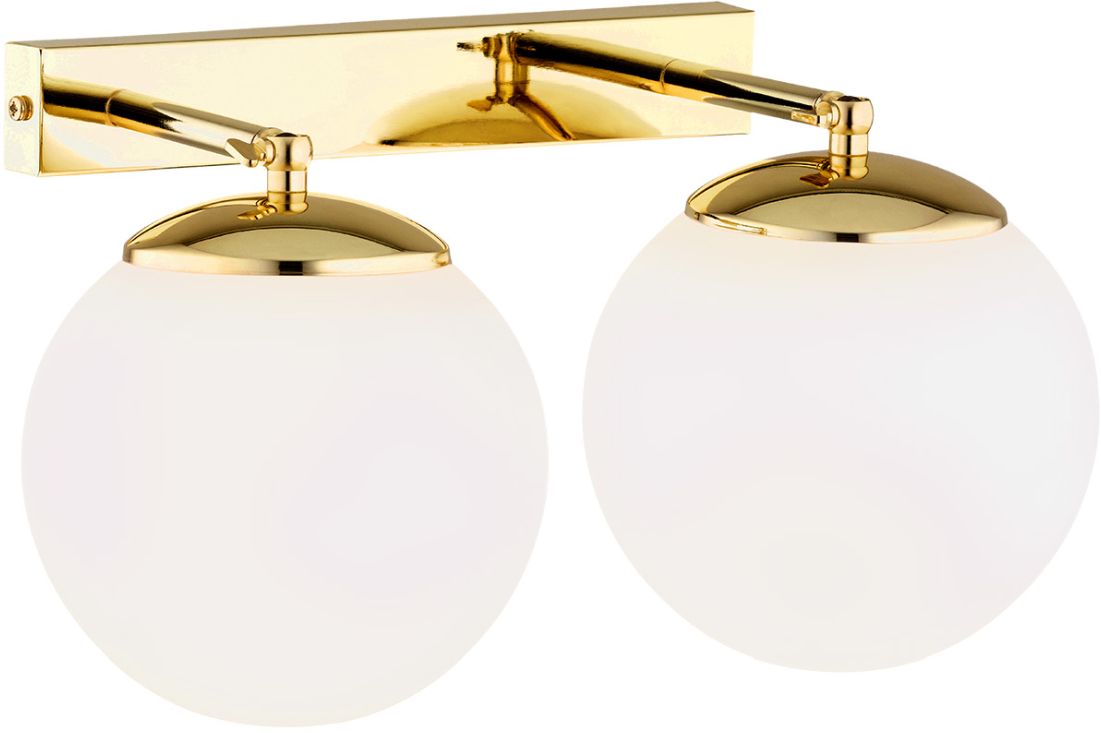 Argon Satelite Plus wandlamp 2x15 W messing-opaal 1052