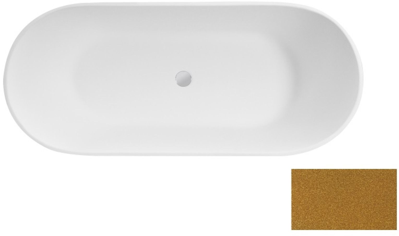 Besco Moya vrijstaand bad 159x68.4 cm ovaal tweekleurig #WMD-160-MZ