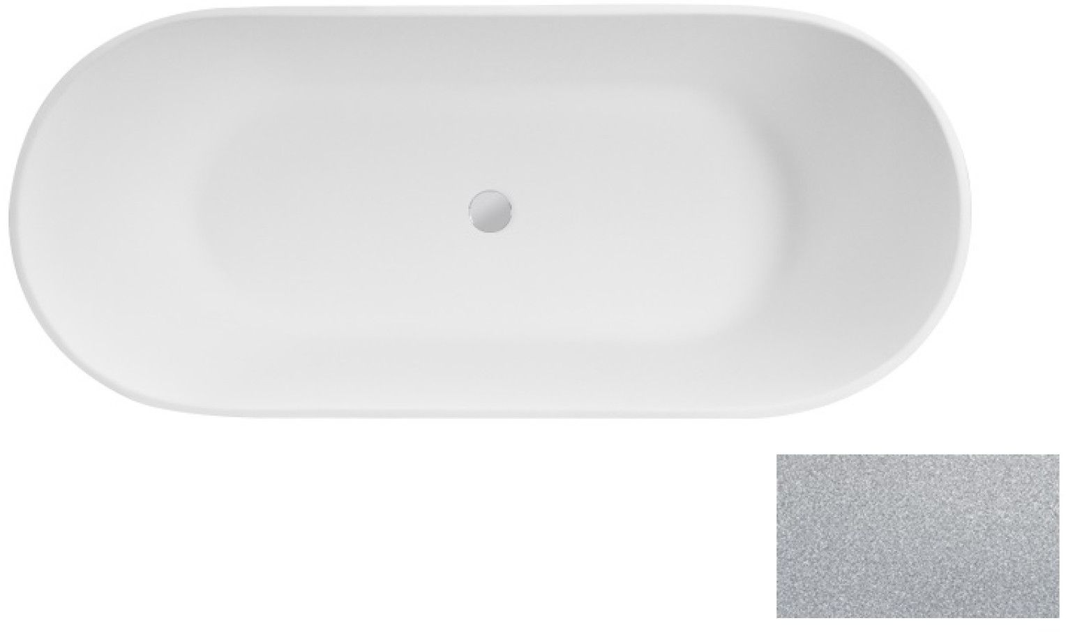 Besco Moya vrijstaand bad 159x68.4 cm ovaal tweekleurig #WMD-160-MS