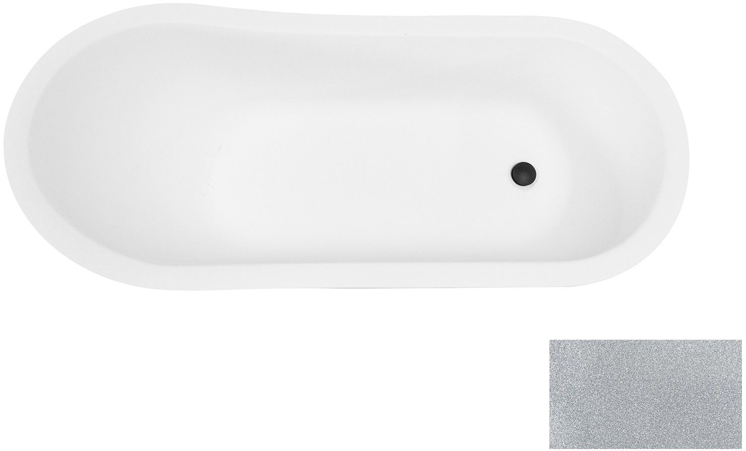 Besco Olaya vrijstaand bad 157.5x68 cm ovaal tweekleurig #WAO-160-GSB