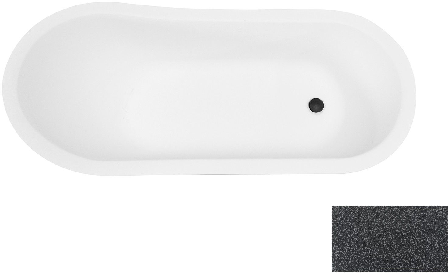 Besco Olaya vrijstaand bad 157.5x68 cm ovaal tweekleurig #WAO-160-GGB