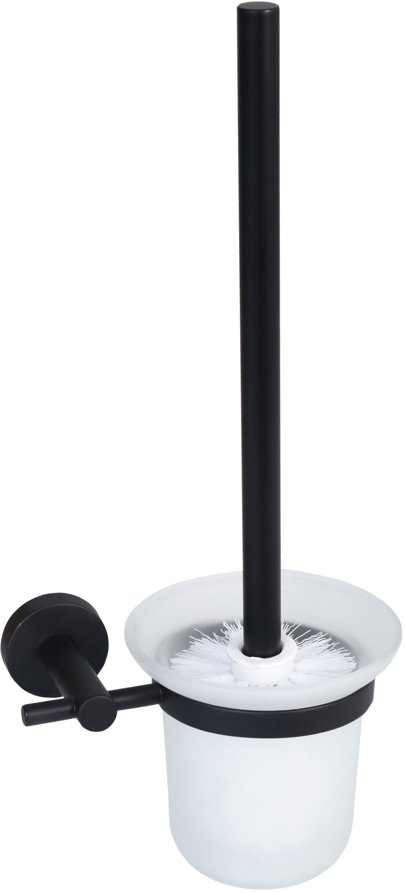 BISK For You toiletborstel ingeschroefd glas-zwart 08254