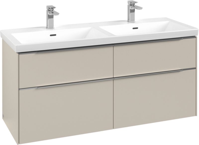 Villeroy & Boch Subway 3.0 kast 127.2x46.2x57.6 cm hangend onder de wastafel beige C568L0VN