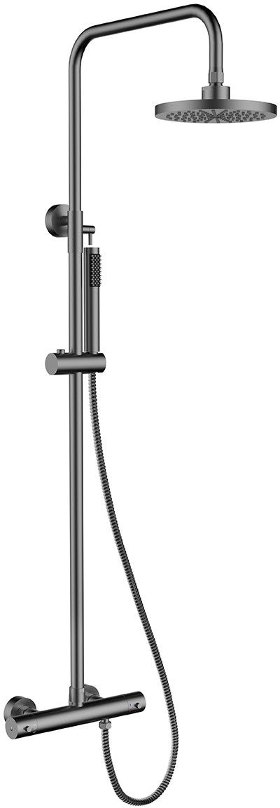 Besco Decco doucheset wand met thermostaat met regendouche grafiet BP-DIT-GR