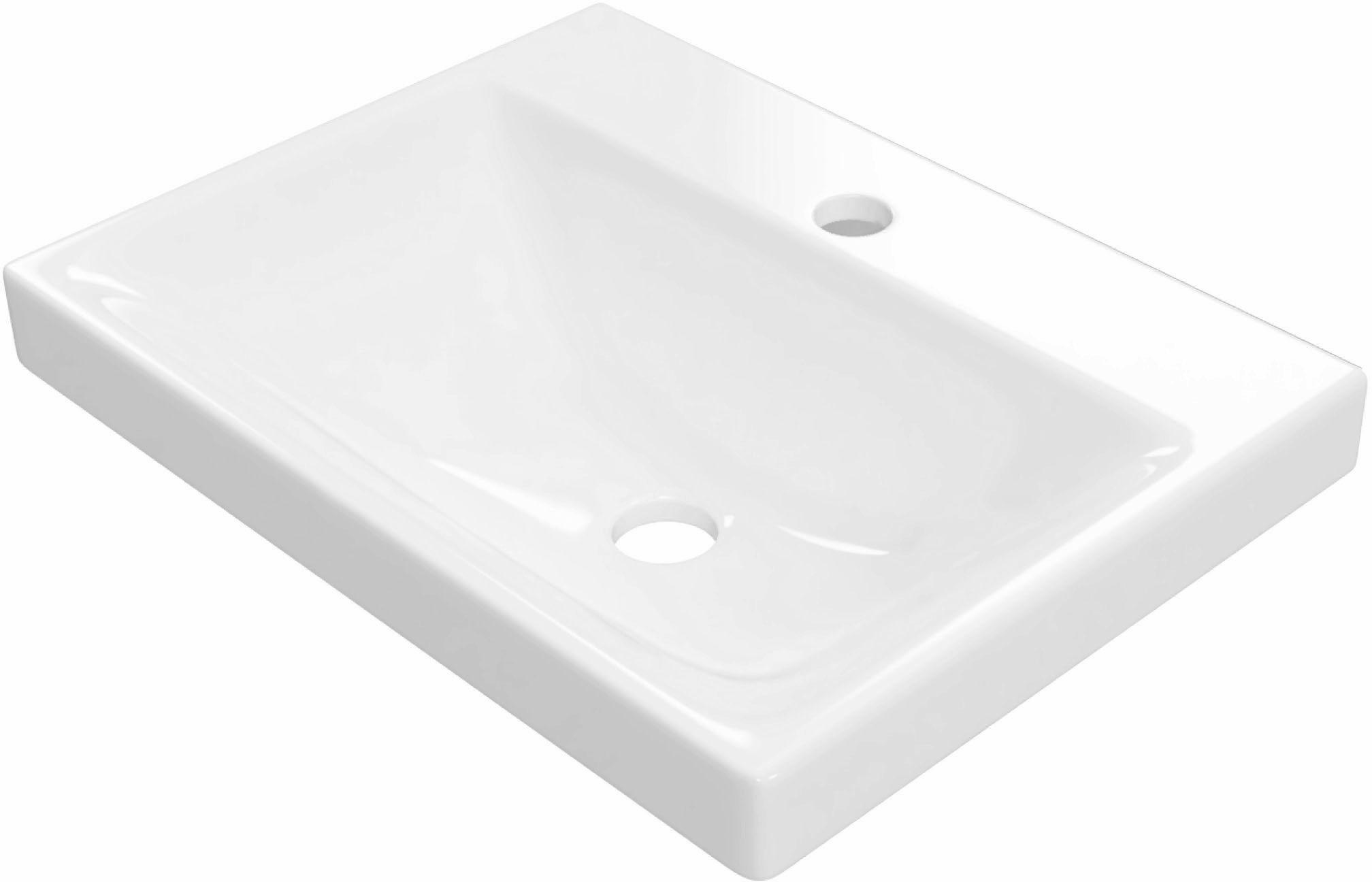 Excellent Blanko wastafel 49x37 cm rechthoekig meubel wit glans CENL.6317.500.WH