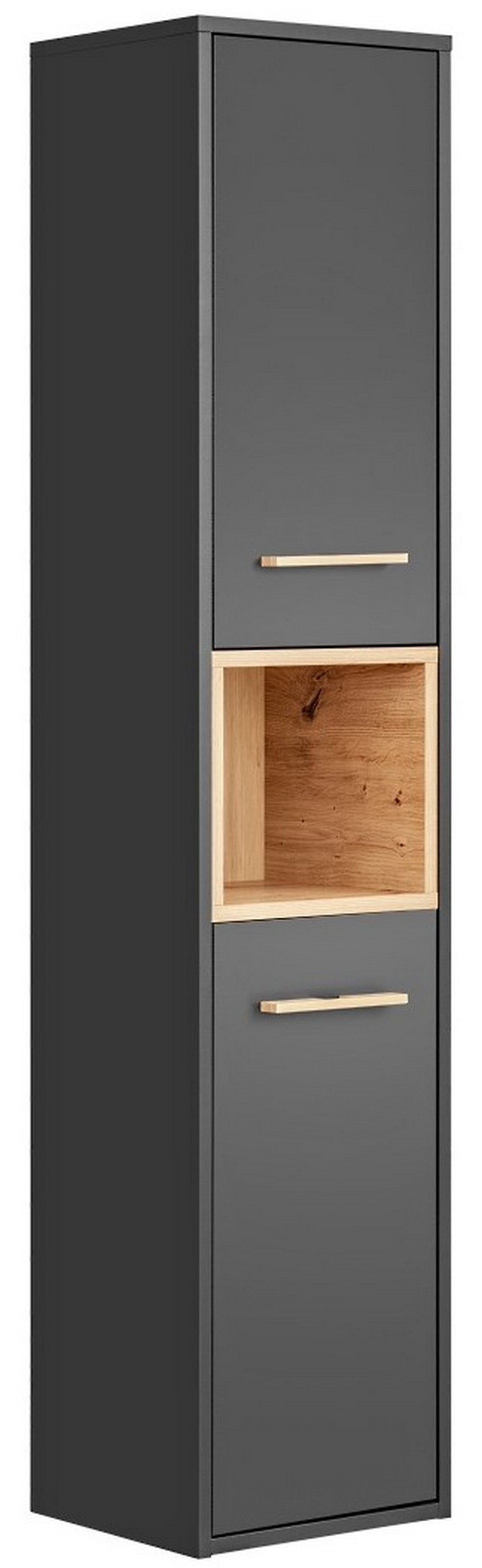 Comad Borneo kast 36x33x170 cm hangend langs de zijkant grafiet-grijs-eik BORNEOCOSMOS800FSC