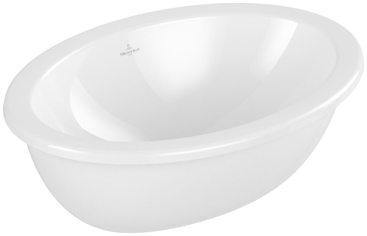 Villeroy & Boch Loop & Friends wastafel 48.5x32.5 cm ovaal onderblad wit glans 4A540001