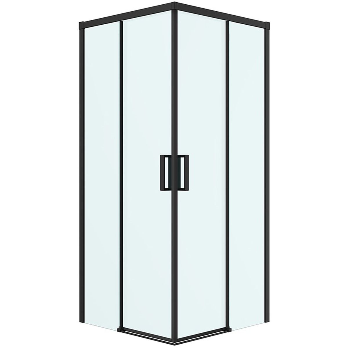 Oltens Breda douchecabine 90x90 cm vierkant zwart mat/helder glas 20006300