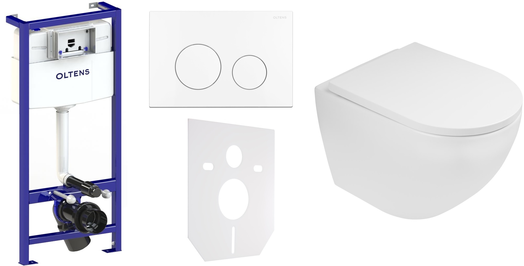 Set inbouwframe Oltens Triberg 50001000, toiletpot Oltens Hamnes 42013000, 45109000, 57102000, 49301000