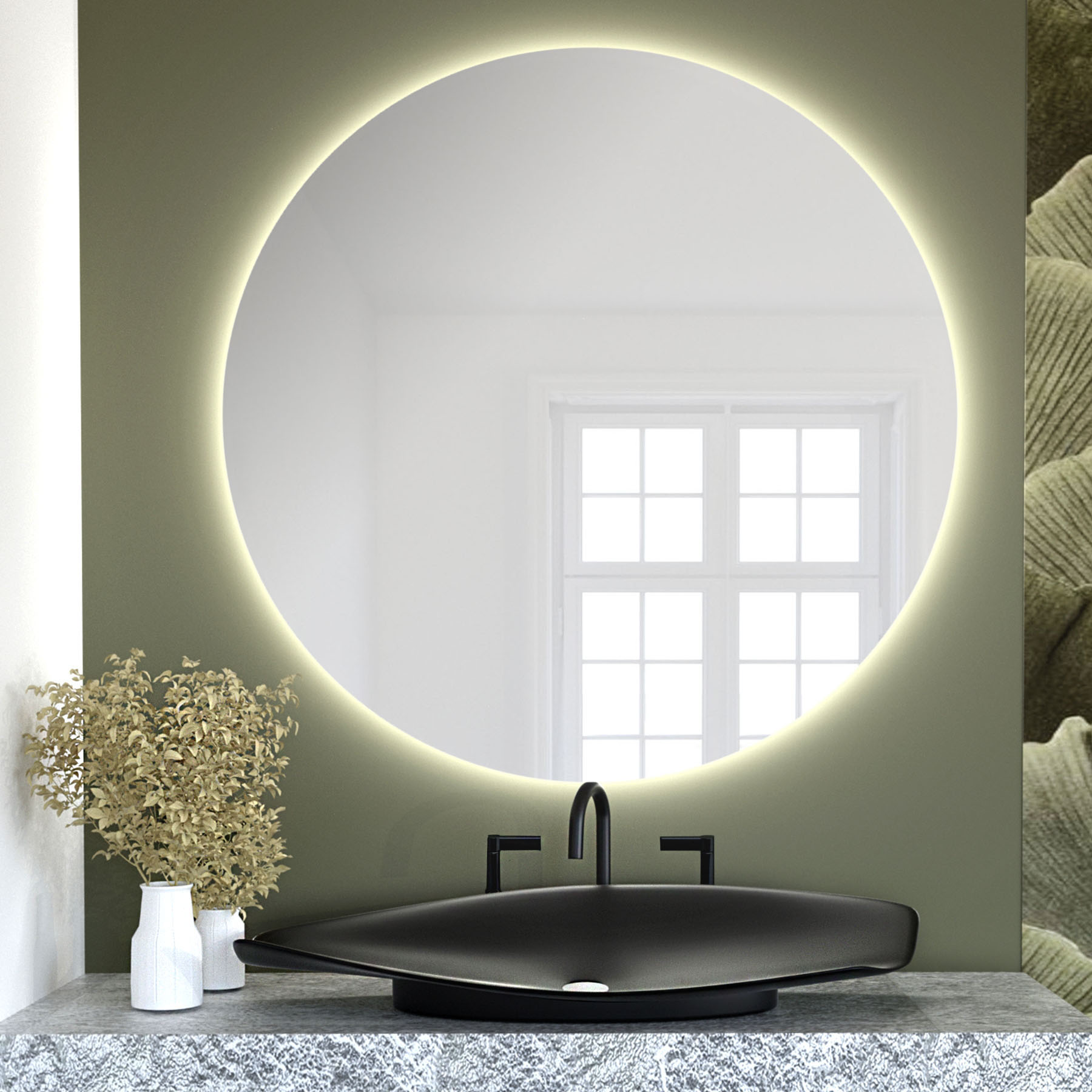 Baltica Design Bright spiegel 100x100 cm rond met verlichting 5904107912684