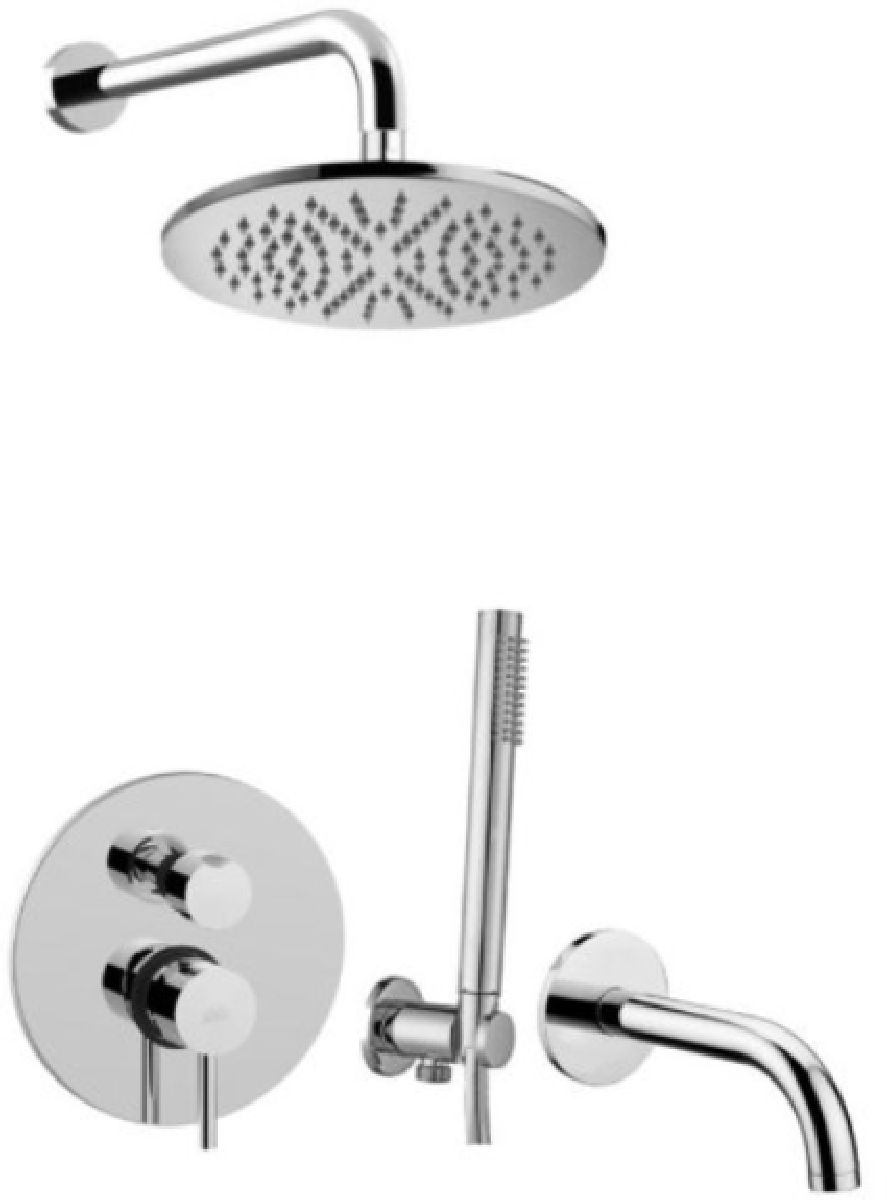 Paffoni Stick doucheset inbouw met regendouche staal SK019ZSCW3AST