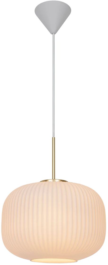 Nordlux Milford hanglamp 1x60 W wit-messing-opaal 2213213001