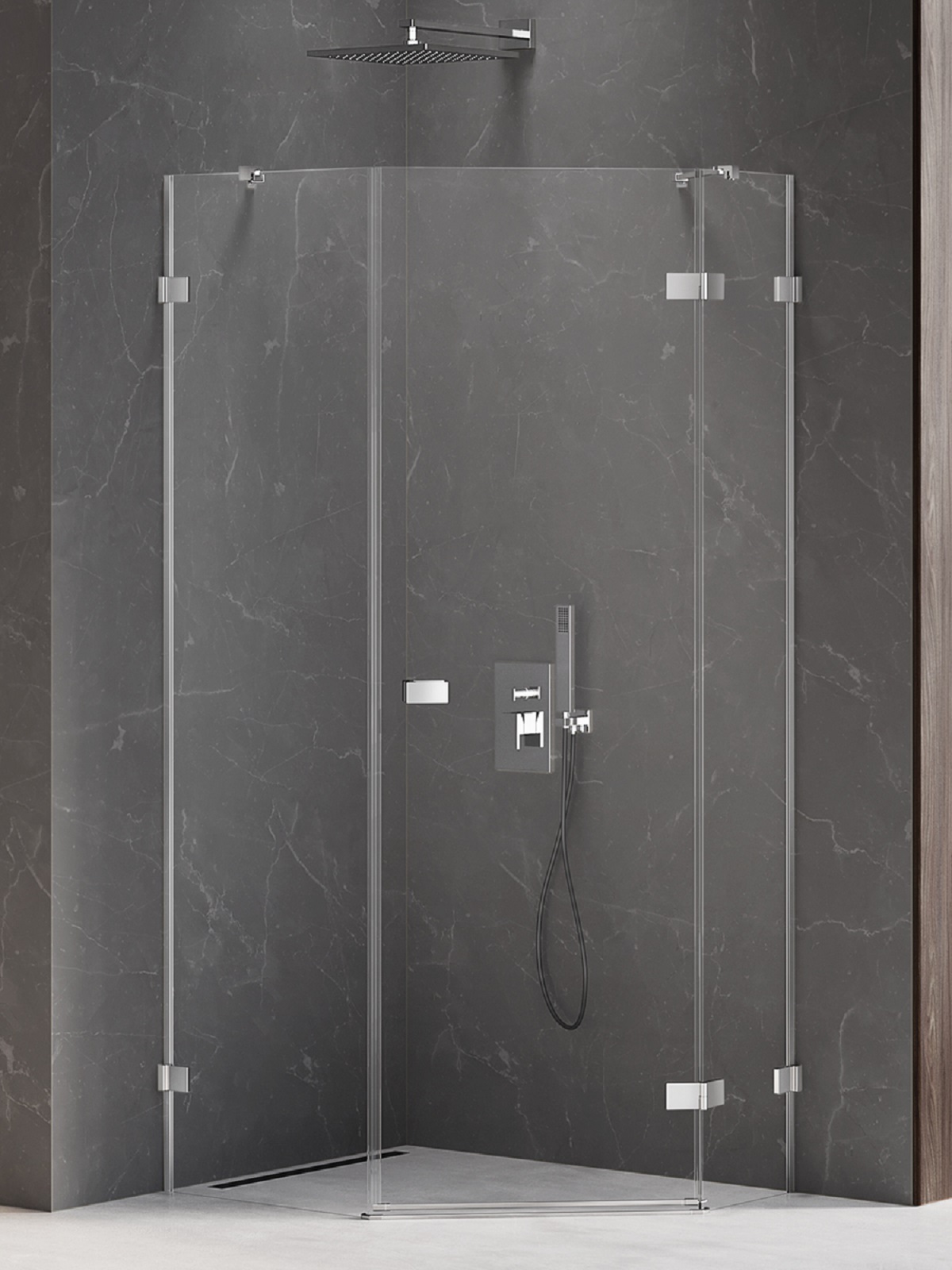 New Trendy Avexa douchecabine 100x80 cm chroom glans/helder glas EXK-3892