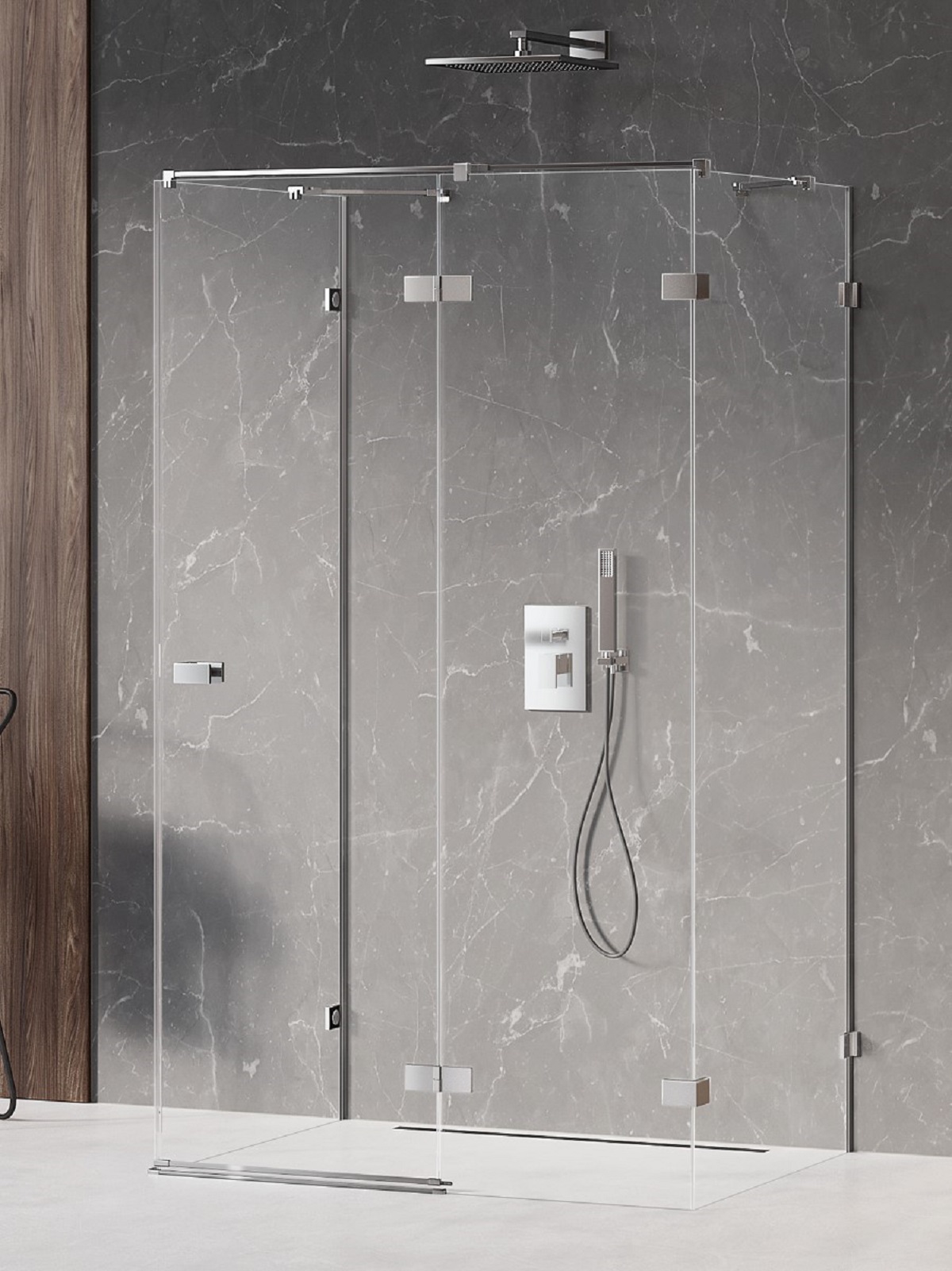 New Trendy Avexa douchecabine 120x90 cm rechthoekig chroom glans/helder glas EXK-2484