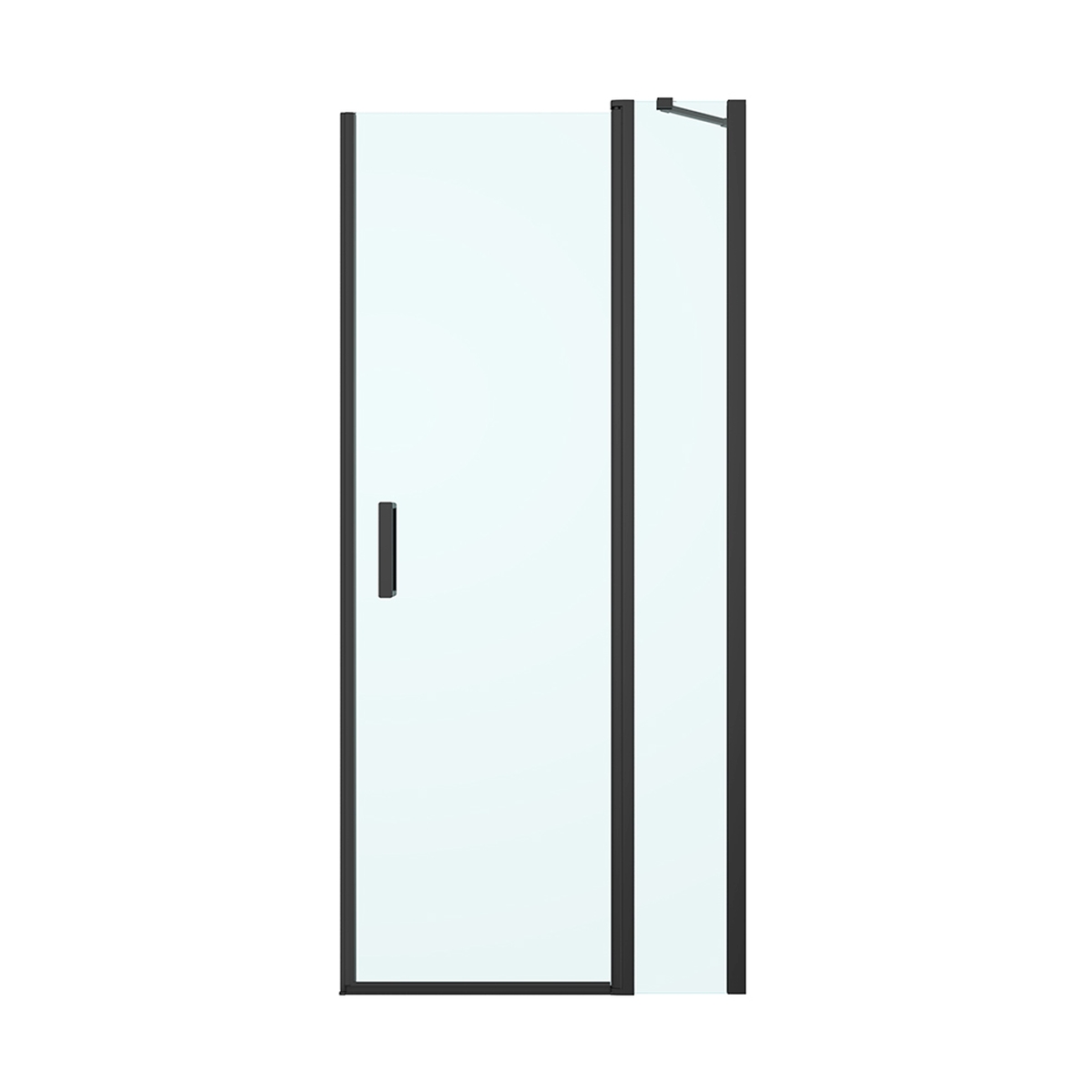 Oltens Verdal douchedeur 80 cm kantelbaar zwart mat/helder glas 21203300