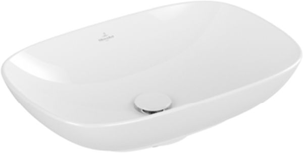Villeroy & Boch Loop & Friends wastafel 56x38 cm rechthoekig opbouw wit glans 4A4901R1