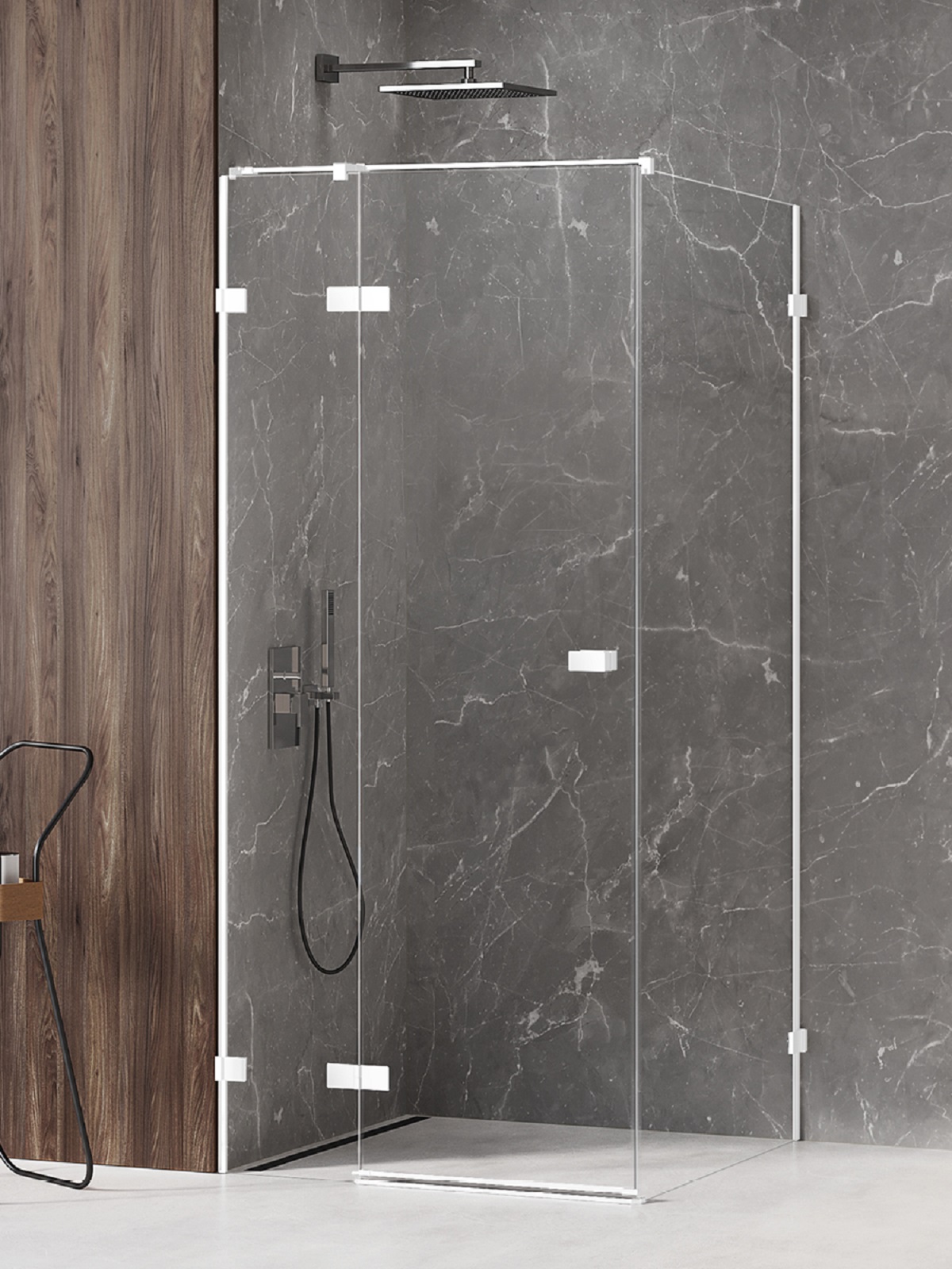 New Trendy Avexa White douchecabine 110x100 cm rechthoekig wit mat/helder glas EXK-2722