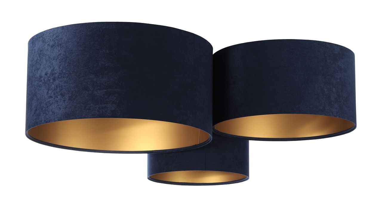 BPS Koncept Plafoniady plafond 3x60 W gouden-marineblauw 080-044