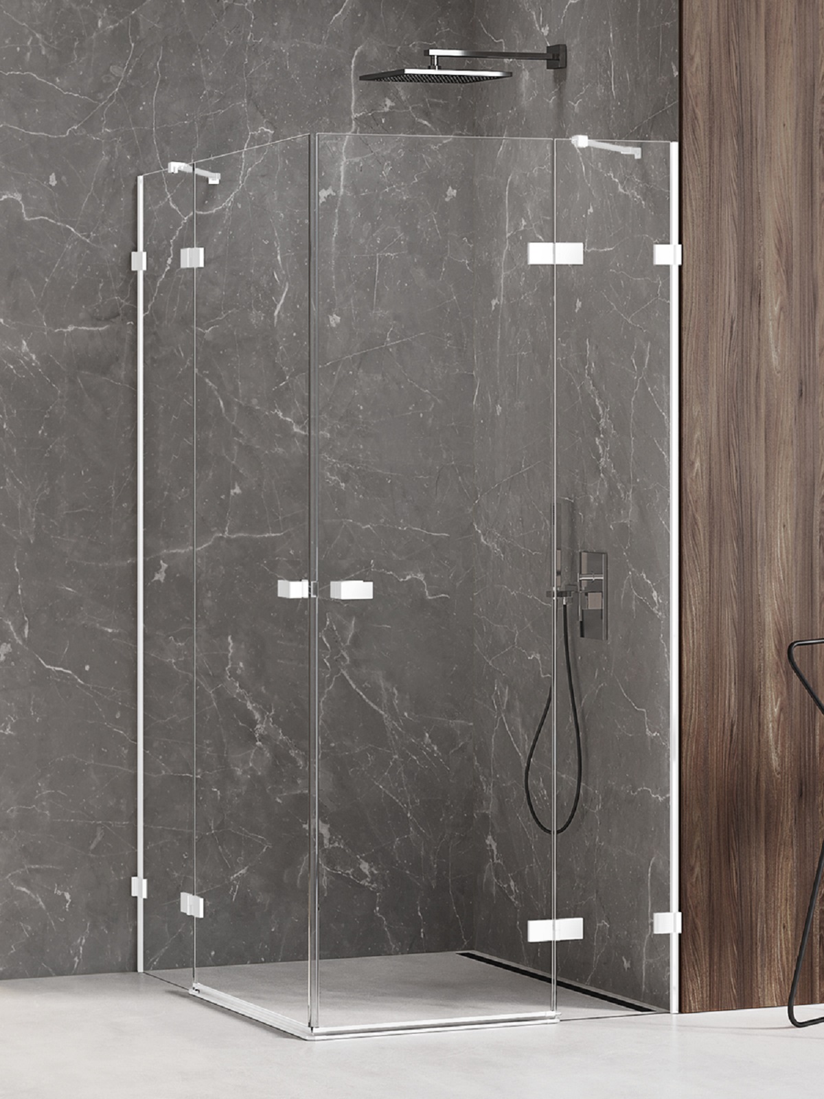 New Trendy Avexa White douchecabine 110x110 cm vierkant wit mat/helder glas EXK-2839