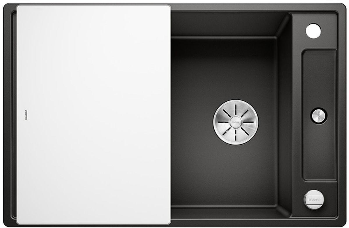 Blanco Axia III 45 S spoelbak van graniet 78x51 cm zwart 525840