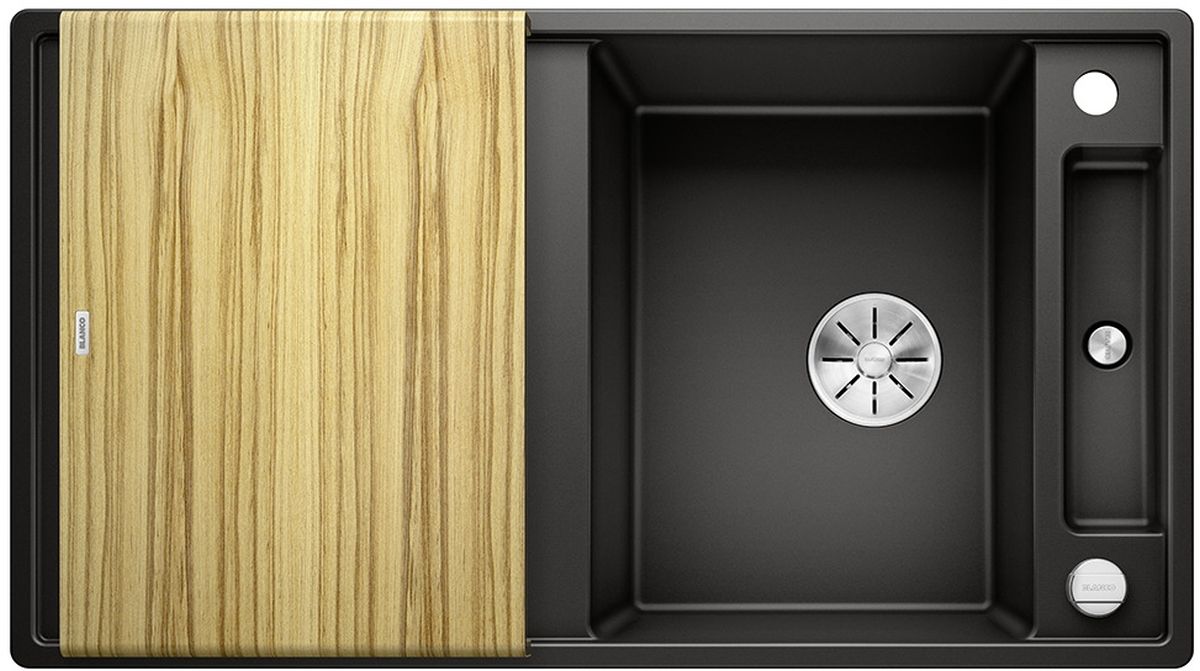 Blanco Axia III 5 S spoelbak van graniet 91.5x51 cm zwart 525845
