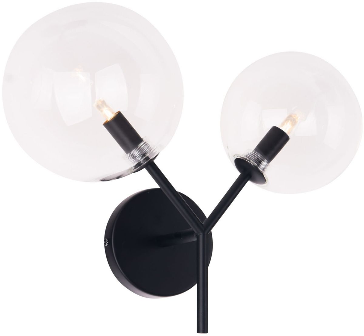 MaxLight Lollipop wandlamp 2x40 W zwart-doorzichtig W0277