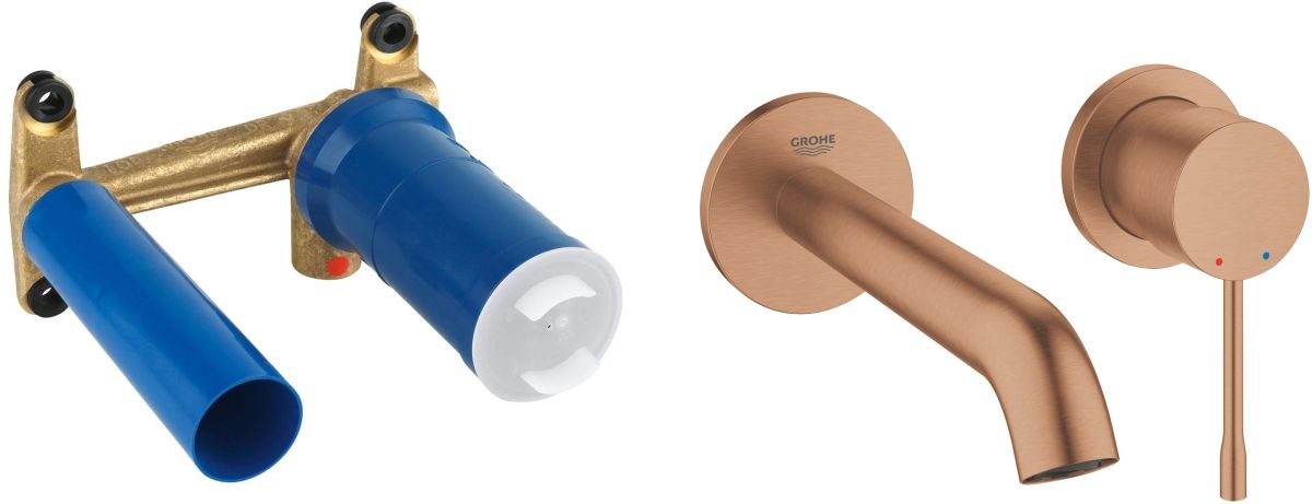 Set wastafelkraan Grohe Essence New 19408DL1, inbouwelement kraan Grohe Eurostyle 23571000