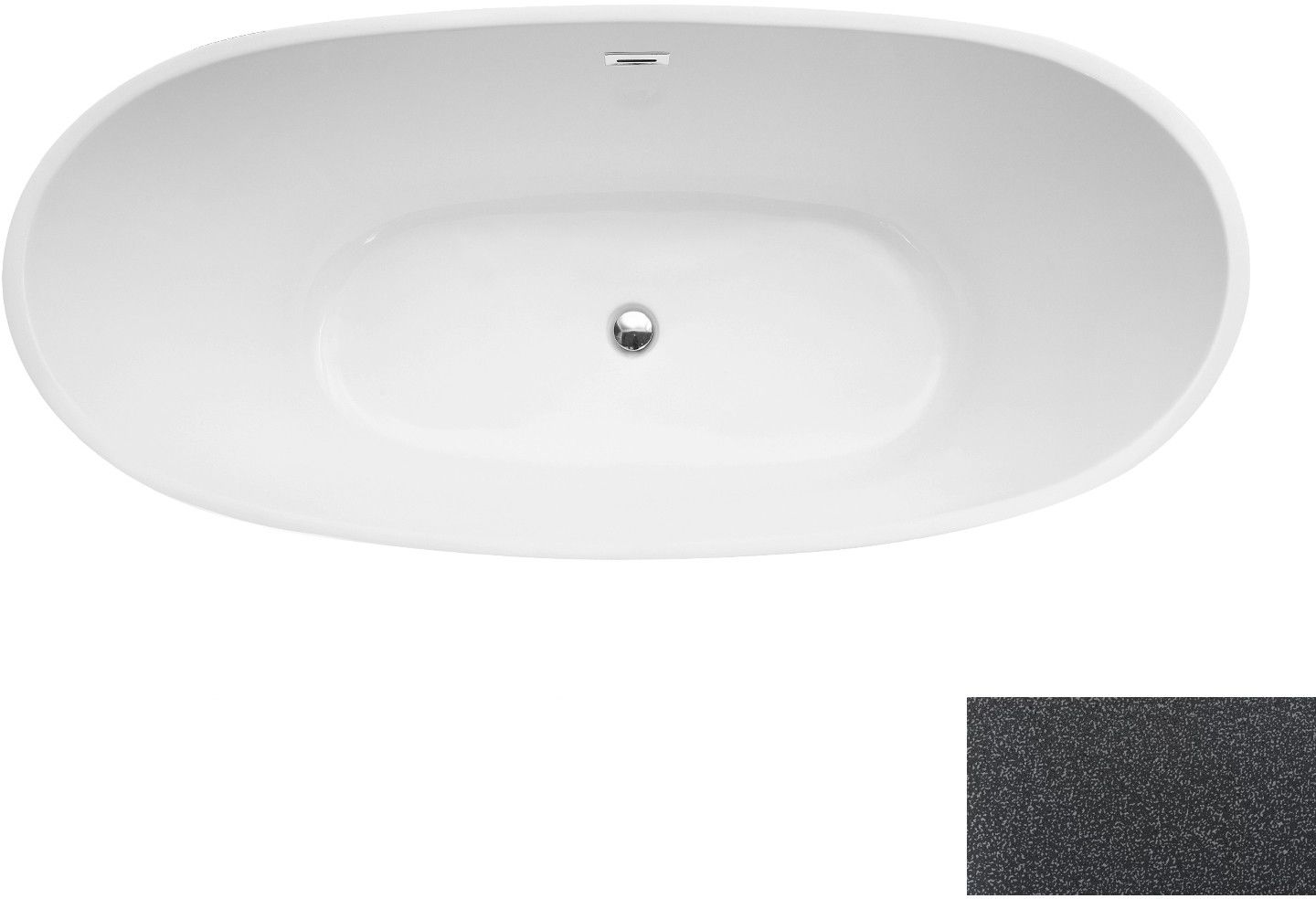 Besco Ayla vrijstaand bad 170x80 cm ovaal tweekleurig #WAS-170-AYGZ