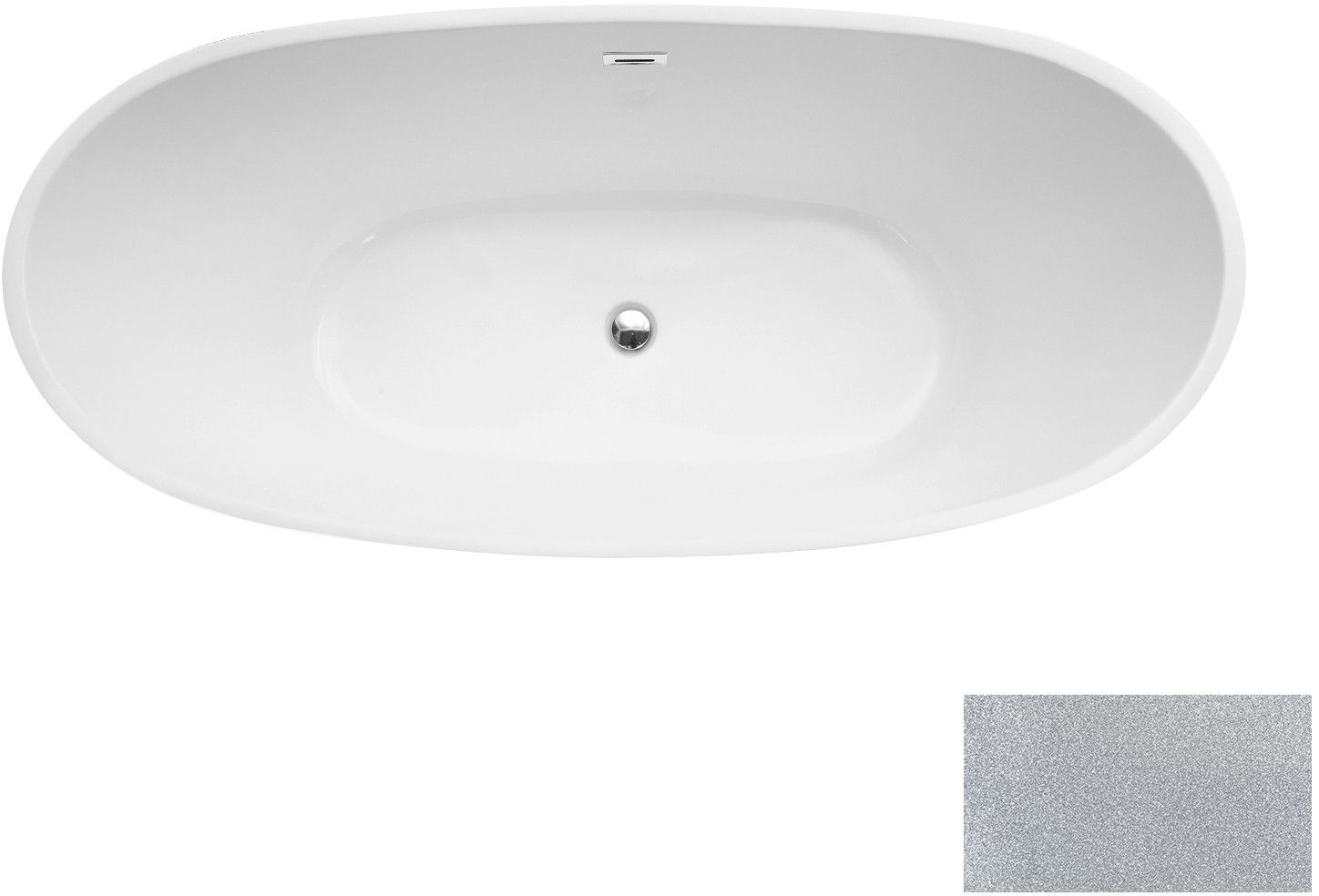 Besco Ayla vrijstaand bad 170x80 cm ovaal tweekleurig #WAS-170-AYSC