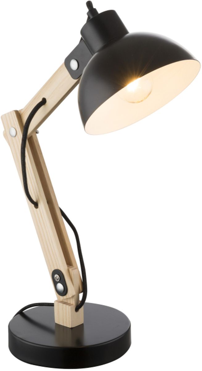 Globo Lighting Tongariro bureaulamp 1x40 W zwart-hout 21504