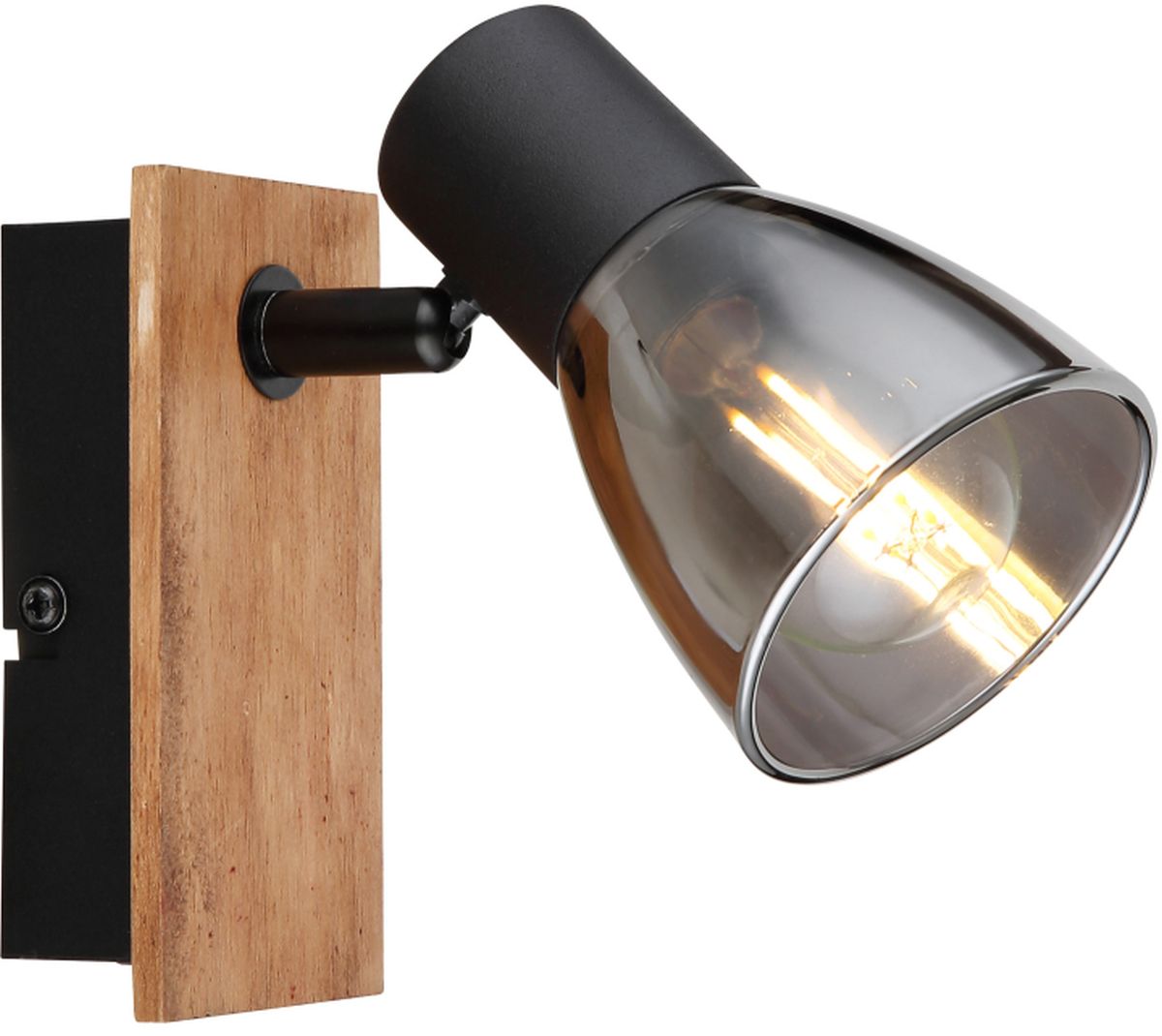 Globo Lighting Claude wandlamp 1x40 W zwart-bedampt-hout 54307-1W