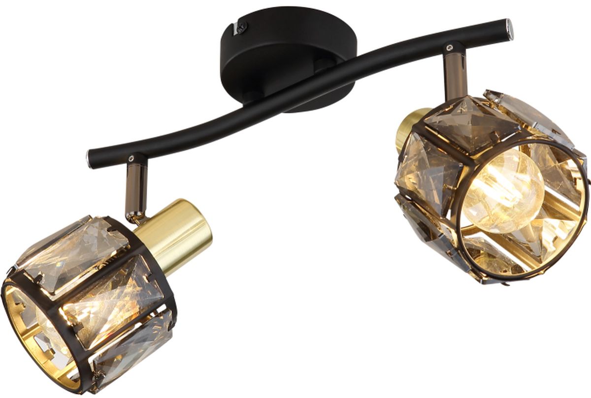 Globo Lighting Indiana plafondlamp 2x40 W zwart-bedampt-gouden 54357-2B